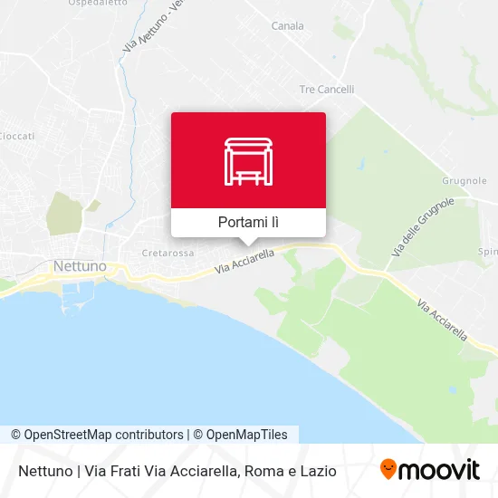 Mappa Nettuno | Via Frati Via Acciarella