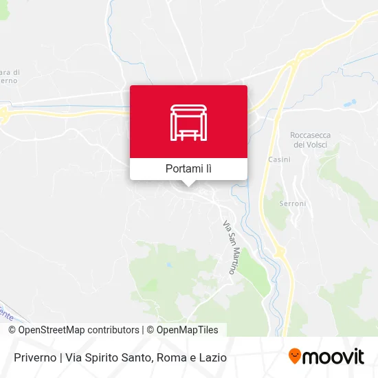 Mappa Priverno | Via Spirito Santo