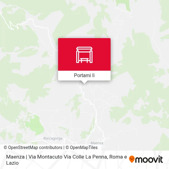 Mappa Maenza | Via Montacuto Via Colle La Penna
