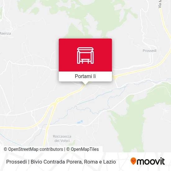 Mappa Prossedi | Bivio Contrada Porera