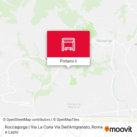 Mappa Roccagorga | Via La Cona Via Dell'Artigianato