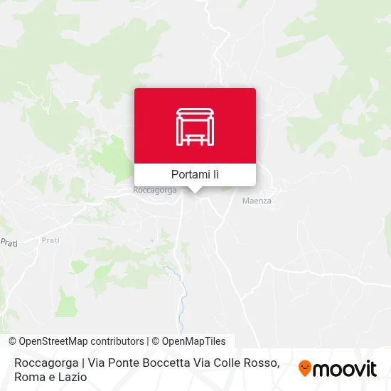 Mappa Roccagorga | Via Ponte Boccetta Via Colle Rosso