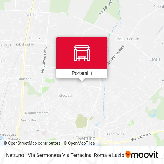 Mappa Nettuno | Via Sermoneta Via Terracina
