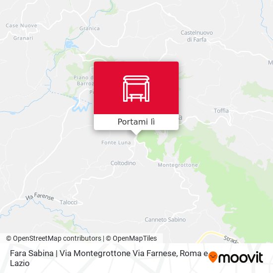 Mappa Fara Sabina | Via Montegrottone Via Farnese