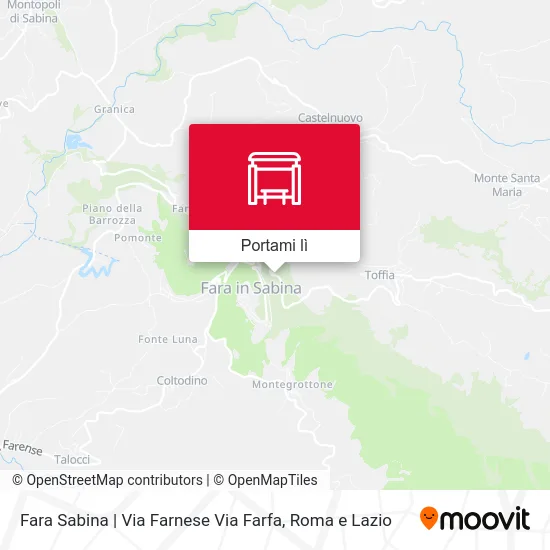 Mappa Fara Sabina | Via Farnese Via Farfa