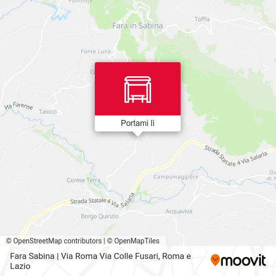 Mappa Fara Sabina | Via Roma Via Colle Fusari