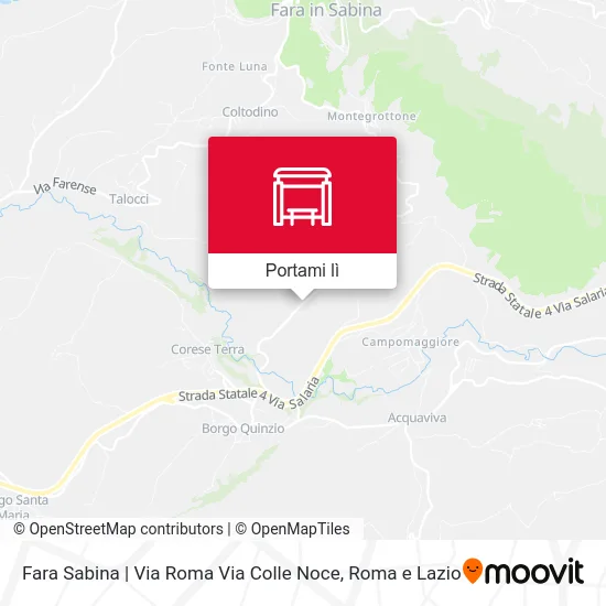 Mappa Fara Sabina | Via Roma Via Colle Noce