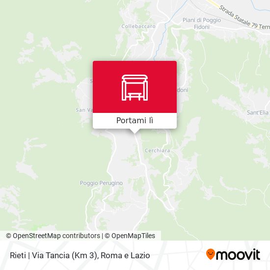 Mappa Rieti | Via Tancia (Km 3)