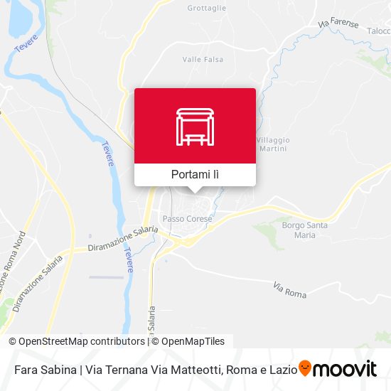 Mappa Fara Sabina | Via Ternana Via Matteotti