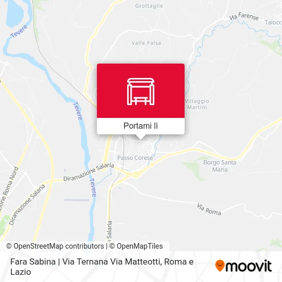 Mappa Fara Sabina | Via Ternana Via Matteotti
