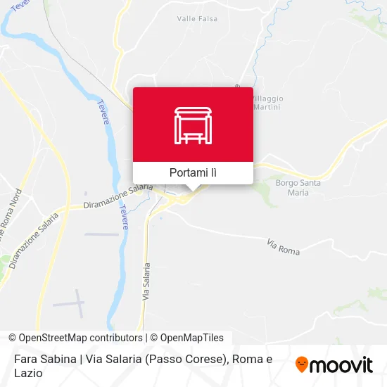 Mappa Fara Sabina | Via Salaria (Passo Corese)