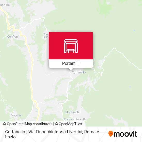 Mappa Cottanello | Via Finocchieto Via Livertini