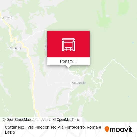 Mappa Cottanello | Via Finocchieto Via Fontecerro