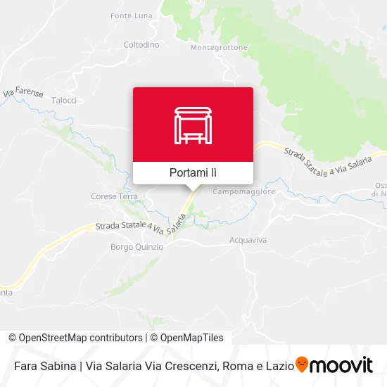Mappa Fara Sabina | Via Salaria Via Crescenzi