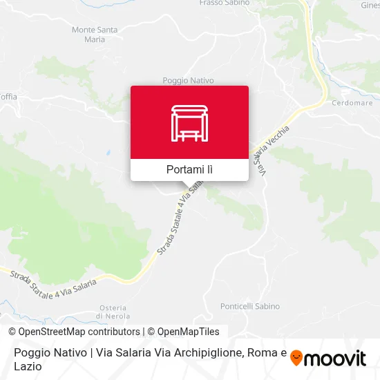 Mappa Poggio Nativo | Via Salaria Via Archipiglione