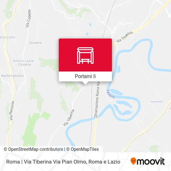 Mappa Roma | Via Tiberina Via Pian Olmo