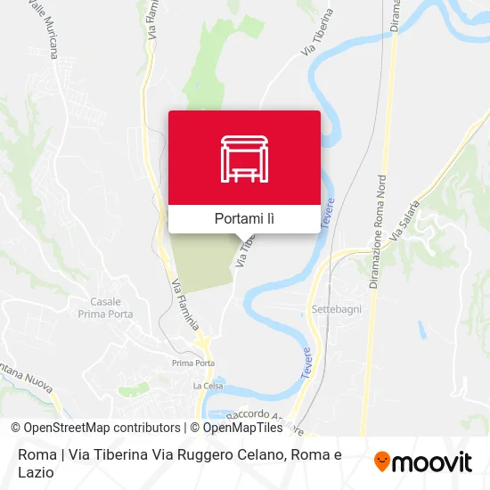 Mappa Roma | Via Tiberina Via Ruggero Celano