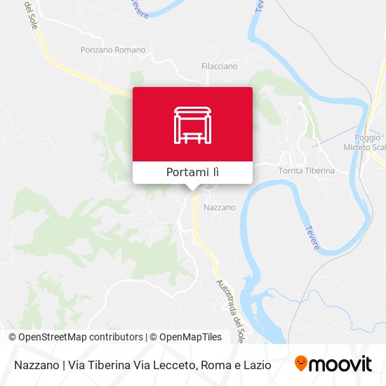 Mappa Nazzano | Via Tiberina Via Lecceto