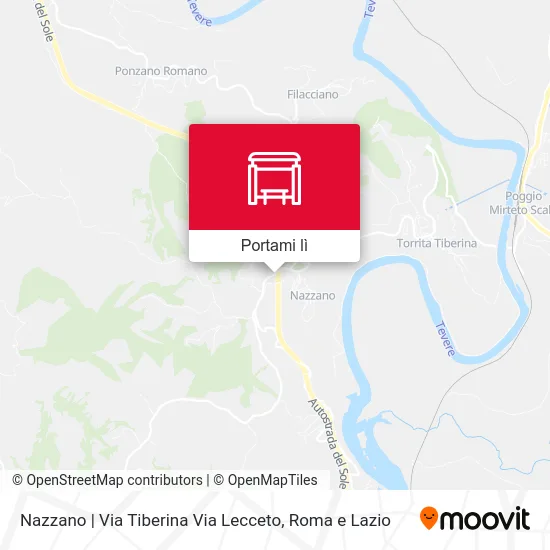 Mappa Nazzano | Via Tiberina Via Lecceto