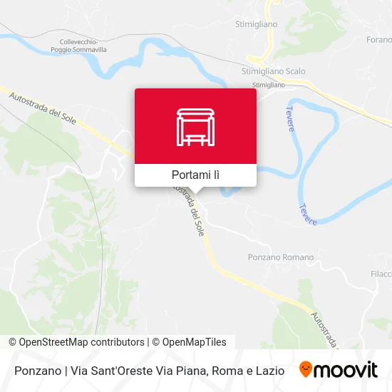 Mappa Ponzano | Via Sant'Oreste Via Piana