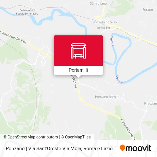 Mappa Ponzano | Via Sant'Oreste Via Mola