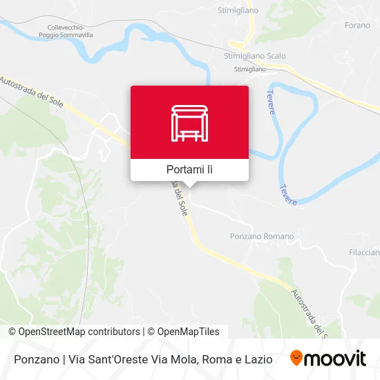 Mappa Ponzano | Via Sant'Oreste Via Mola