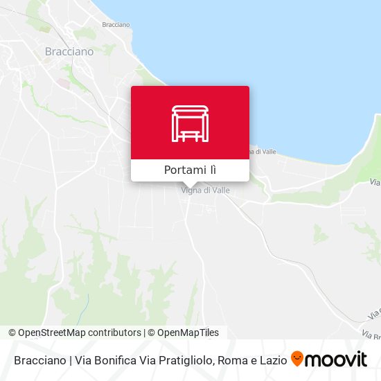 Mappa Bracciano | Via Bonifica Via Pratigliolo
