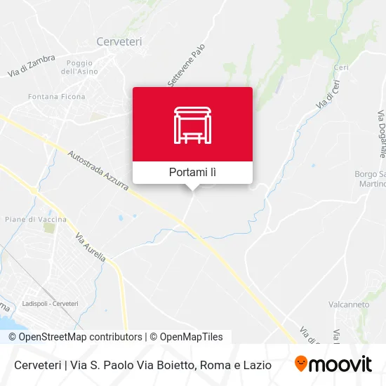 Mappa Cerveteri | Via S. Paolo Via Boietto