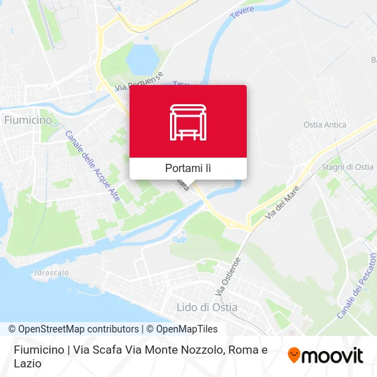 Mappa Fiumicino | Via Scafa Via Monte Nozzolo