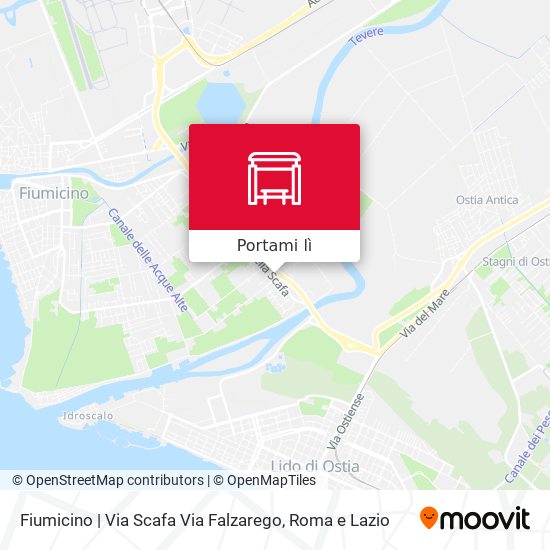 Mappa Fiumicino | Via Scafa Via Falzarego