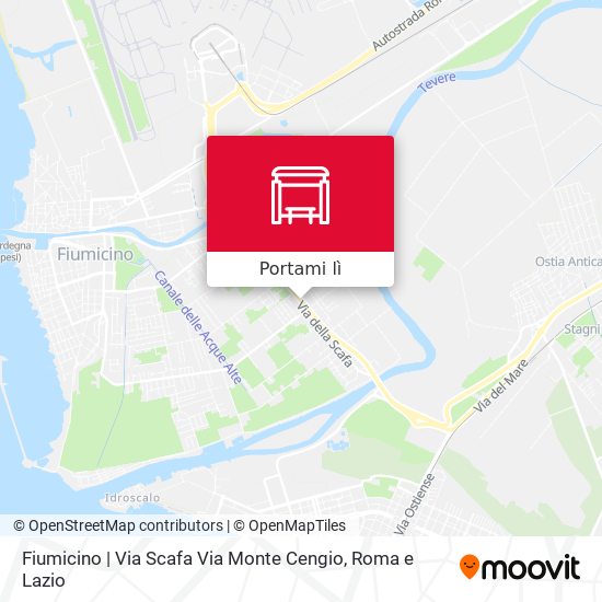 Mappa Fiumicino | Via Scafa Via Monte Cengio