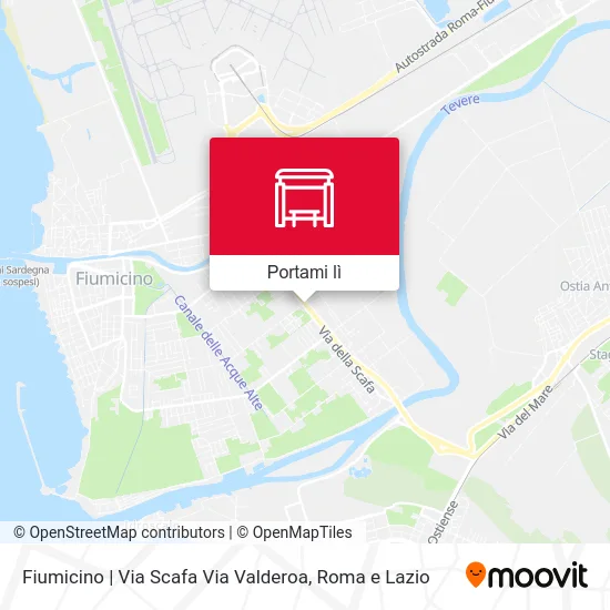 Mappa Fiumicino | Via Scafa Via Valderoa