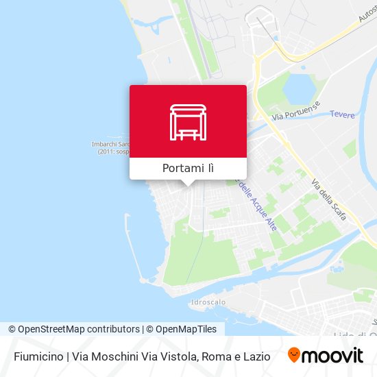 Mappa Fiumicino | Via Moschini Via Vistola
