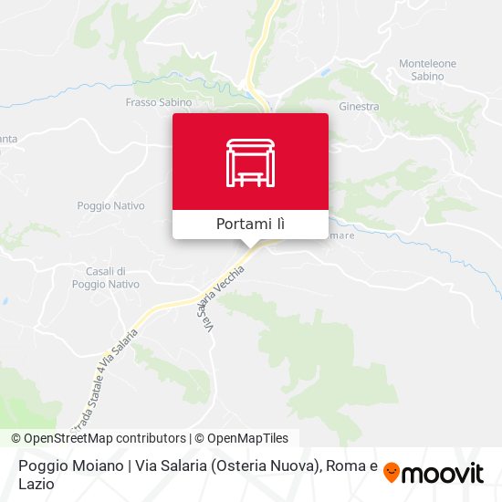 Mappa Poggio Moiano | Via Salaria (Osteria Nuova)