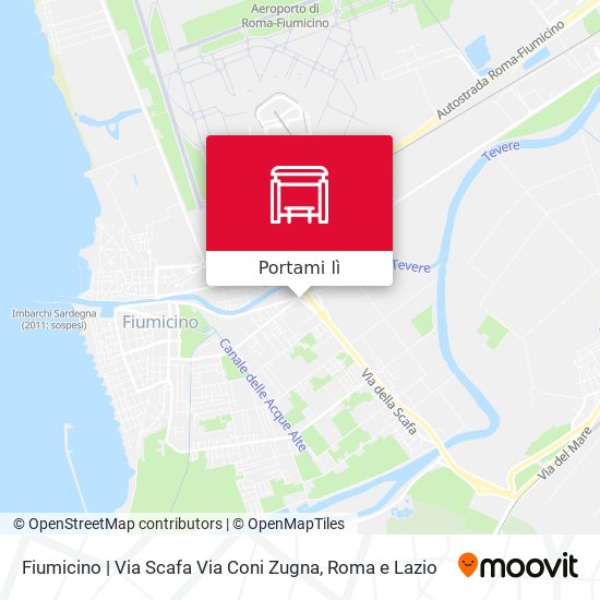 Mappa Fiumicino | Via Scafa Via Coni Zugna