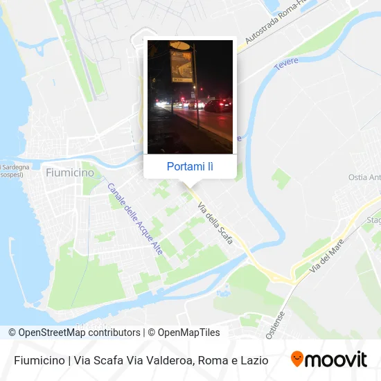 Mappa Fiumicino | Via Scafa Via Valderoa