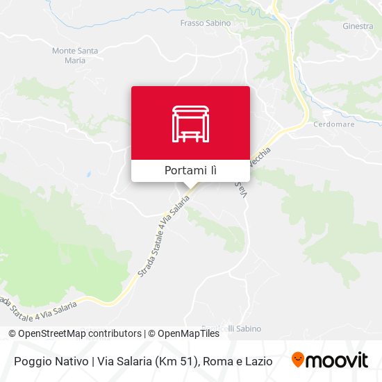 Mappa Poggio Nativo | Via Salaria (Km 51)