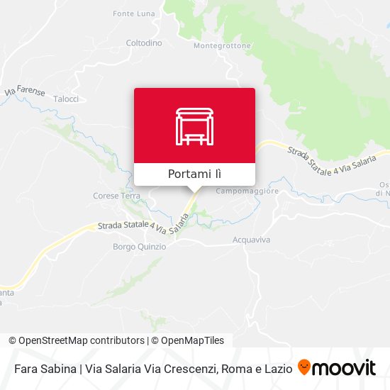 Mappa Fara Sabina | Via Salaria Via Crescenzi