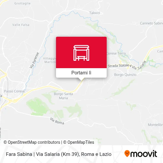 Mappa Fara Sabina | Via Salaria (Km 39)