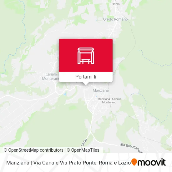 Mappa Manziana | Via Canale Via Prato Ponte