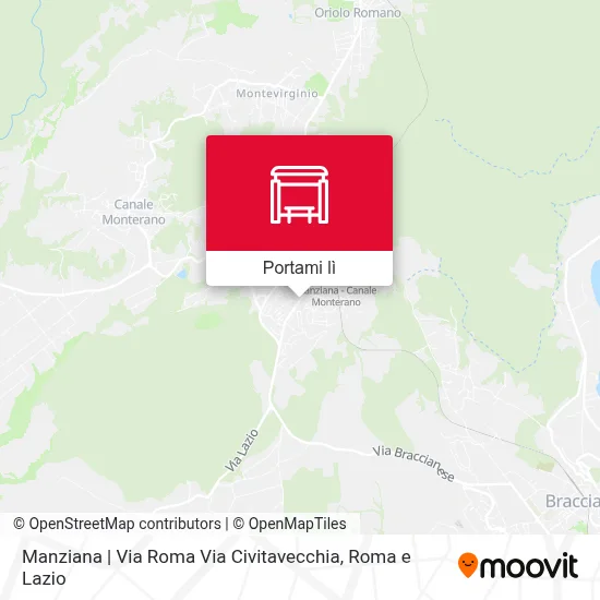 Mappa Manziana | Via Roma Via Civitavecchia