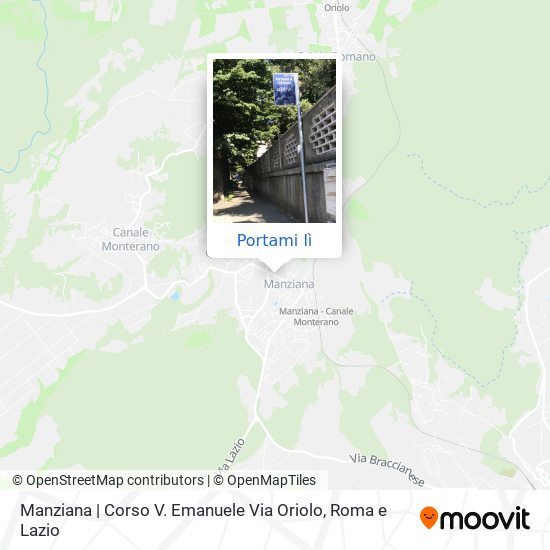 Mappa Manziana | Corso V. Emanuele Via Oriolo