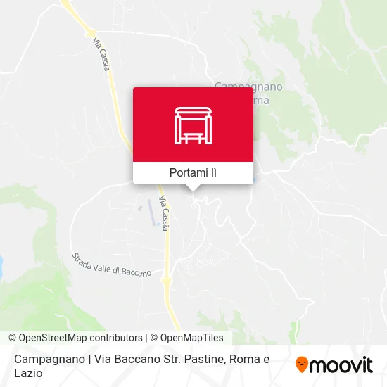 Mappa Campagnano | Via Baccano Str. Pastine