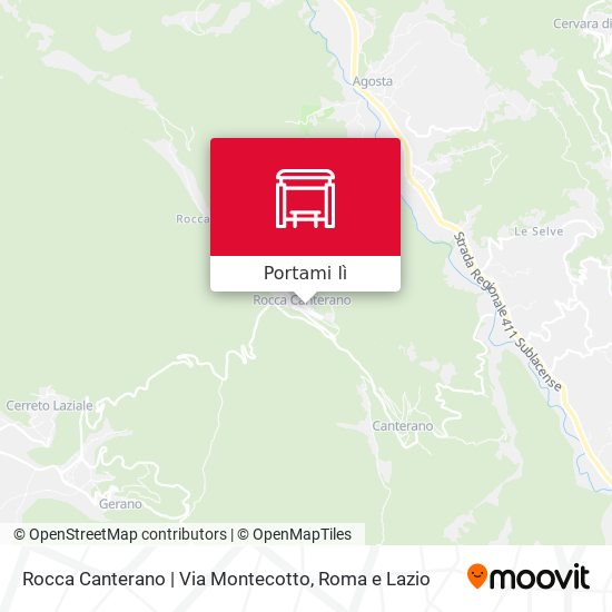 Mappa Rocca Canterano | Via Montecotto