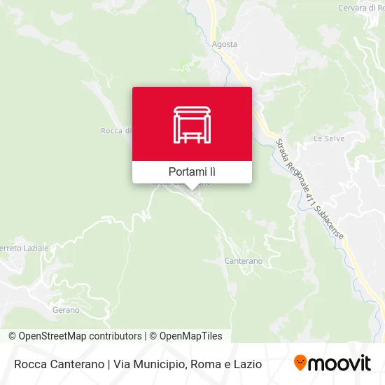 Mappa Rocca Canterano | Via Municipio