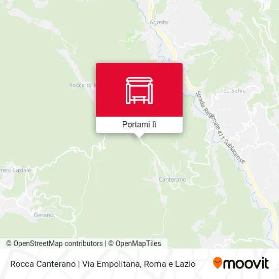 Mappa Rocca Canterano | Via Empolitana