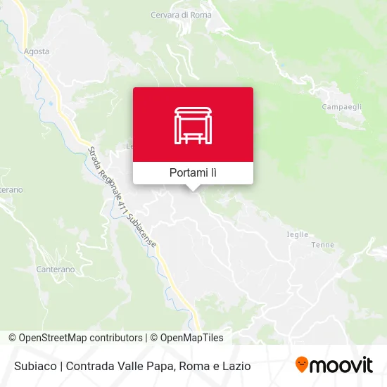 Mappa Subiaco | Contrada Valle Papa