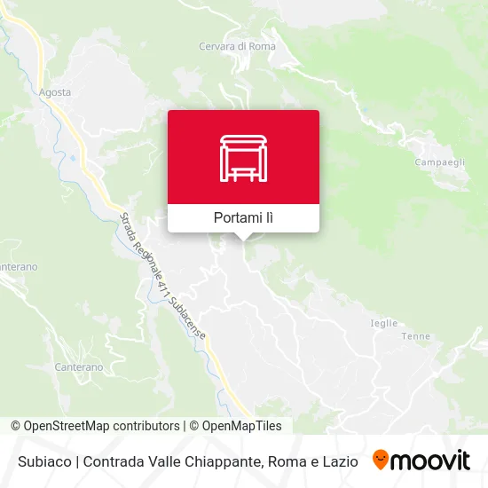 Mappa Subiaco | Contrada Valle Chiappante