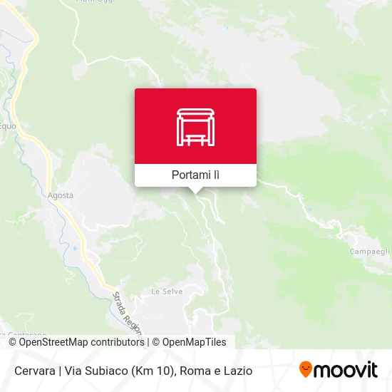 Mappa Cervara | Via Subiaco (Km 10)