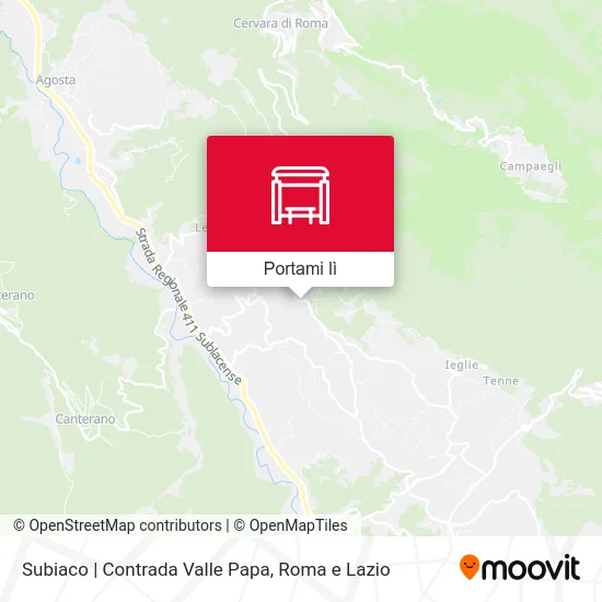 Mappa Subiaco | Contrada Valle Papa